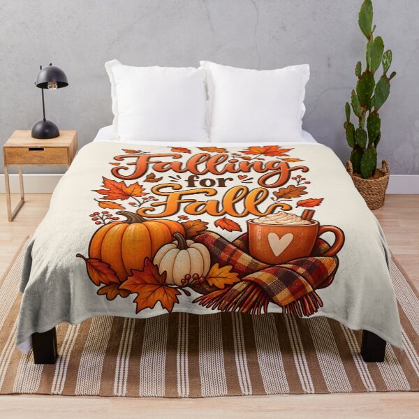 Item preview, Falling for Fall – Cozy Autumn Pumpkin & Coffee designed and sold by blankTeeShirt.