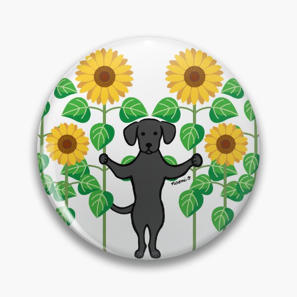 Item preview, Black Labrador Summer Sunflowers designed and sold by HappyLabradors.