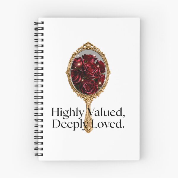 Item preview, Self Worth Self Affirmation Quotes - Highly Valued Deeply Loved, Vintage Gold Mirror Red Roses Self Love designed and sold by Ideeplyfeltit.