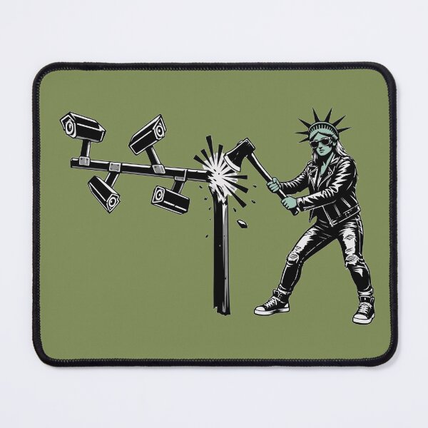 Item preview, Punk Statue of Liberty Smashes Surveillance Cameras – Privacy Protest designed and sold by KungPowUnicorn.
