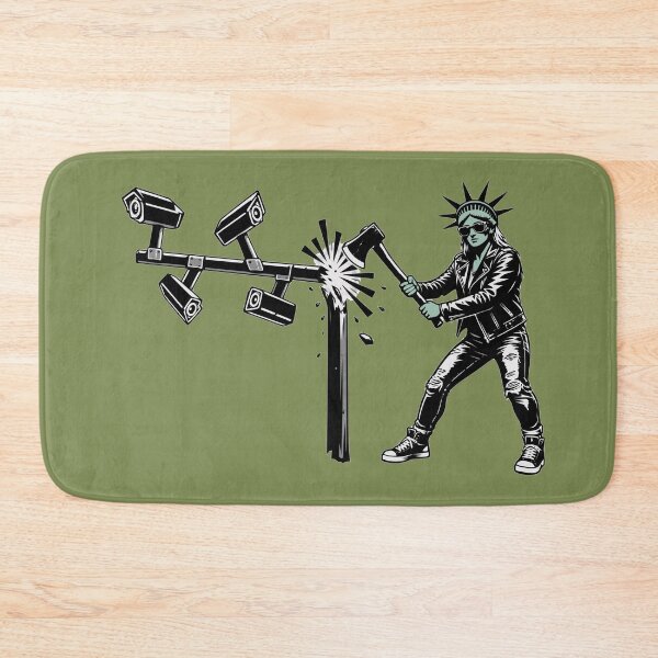 Item preview, Punk Statue of Liberty Smashes Surveillance Cameras – Privacy Protest designed and sold by KungPowUnicorn.
