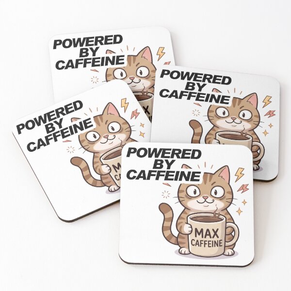 Item preview, Powered by caffeine designed and sold by aimicat.