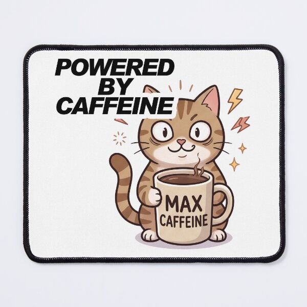 Item preview, Powered by caffeine designed and sold by aimicat.