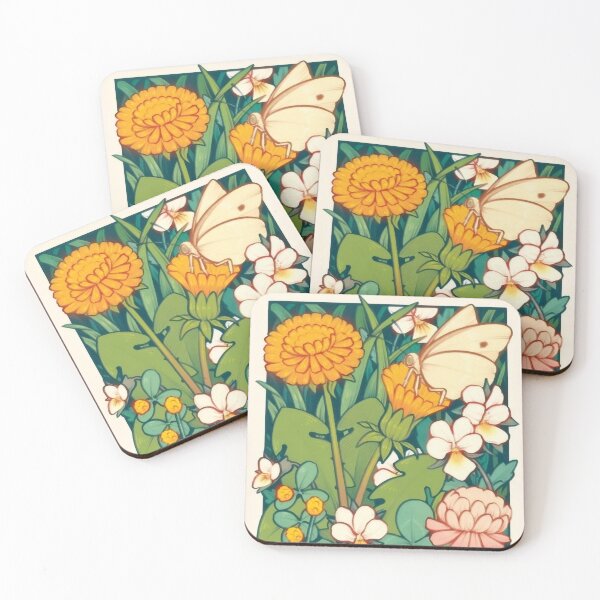 Item preview, Wildflowers and Butterfly Botanical Illustration - Clover & Dandelion Art Print designed and sold by Billy Morfo™.