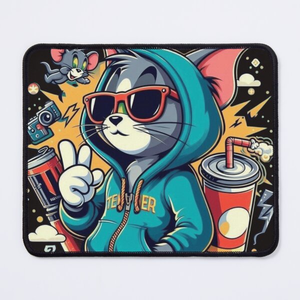 Item preview, Streetwear Cartoon Cat and Mouse Retro Design designed and sold by RajDeals.