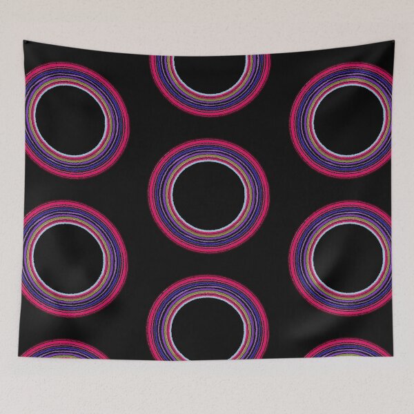 Item preview, Vibrant Rainbow Endless Circles Abstract Line Art⁠ designed and sold by LittleHappiness by Kamollak .
