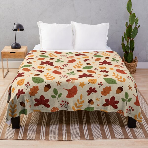 Item preview, Autumn pattern with leaves, mushrooms and acorns designed and sold by Irma Bonet.