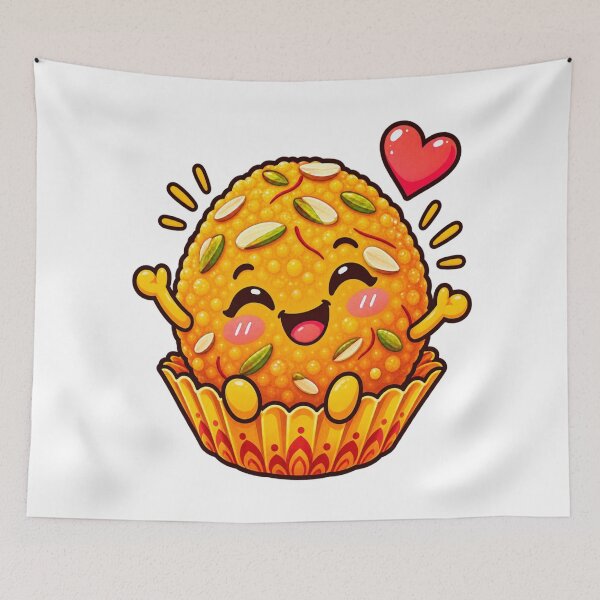 Item preview, Ladoo Love – Cute Diwali Sweet Cartoon Design | Indian Festival Dessert designed and sold by Globalcitytees.