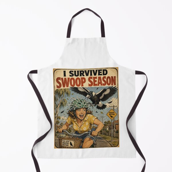 Item preview, I SURVIVED SWOOP SEASON Funny Australian Magpie Cycling Helmet Retro Vintage designed and sold by Yellowriversss.