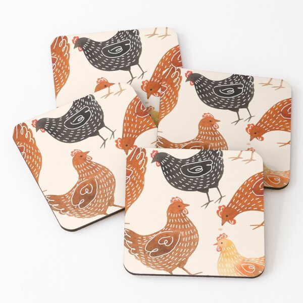 Item preview, Cute Watercolor Chicken Pattern Farmhouse Hen Rustic Art designed and sold by LYAN-STORE.
