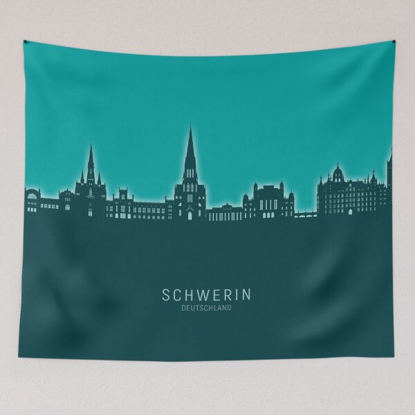Item preview, Schwerin Germany Skyline designed and sold by ArtPrints.
