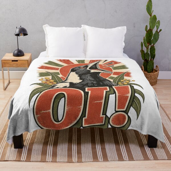 Item preview, OI! Funny Australian Magpie Scream Retro Wattle Vintage Aussie Slang Graphic designed and sold by Yellowriversss.