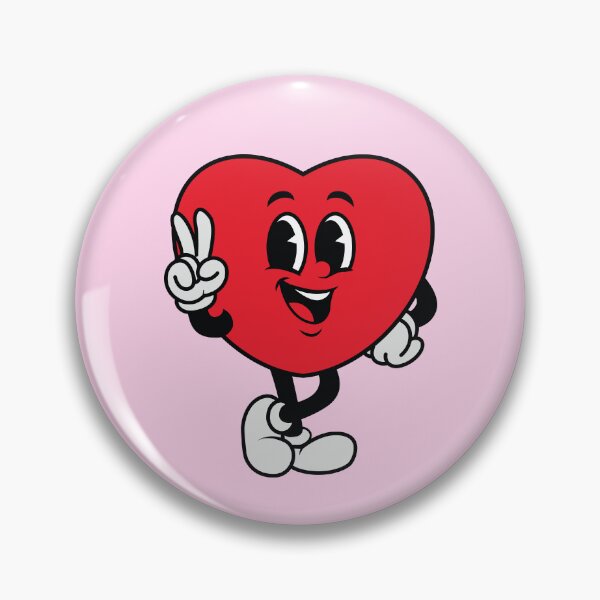 Item preview, Retro Heart Cartoon Character with Peace Sign. Cute Heart Vintage Comic Style. designed and sold by thailerd.