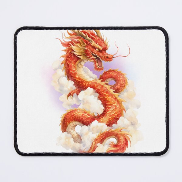 Item preview, Majestic Red Asian Dragon in the Clouds designed and sold by Sela Art .