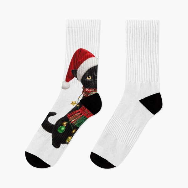 Item preview, Christmas Black Cat Holiday Cat designed and sold by Tanjaberto.