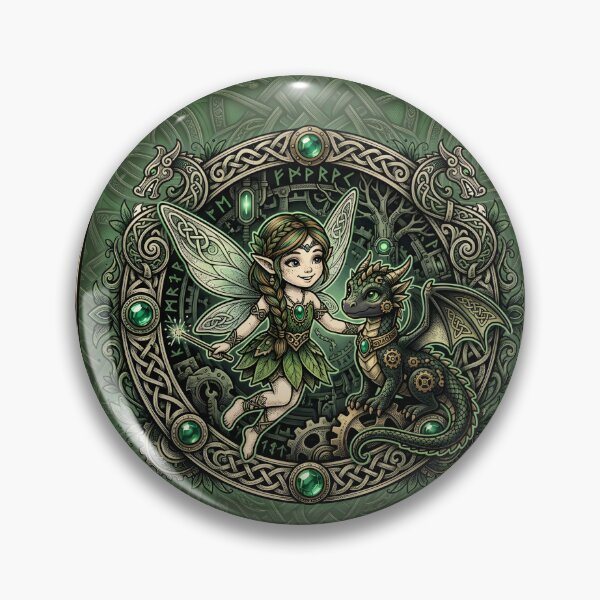 Item preview, Celtic Emerald Fairy & Dragon – Enchanted Fantasy. designed and sold by nicky2342.