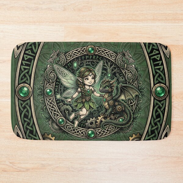 Item preview, Celtic Emerald Fairy & Dragon – Enchanted Fantasy. designed and sold by nicky2342.