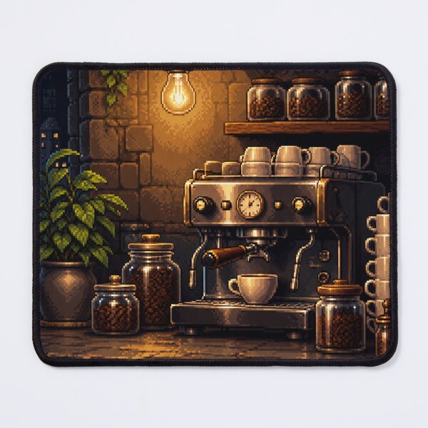 Item preview, Cozy Cafe Pixel Art: Midnight Espresso Bar designed and sold by bapupa.