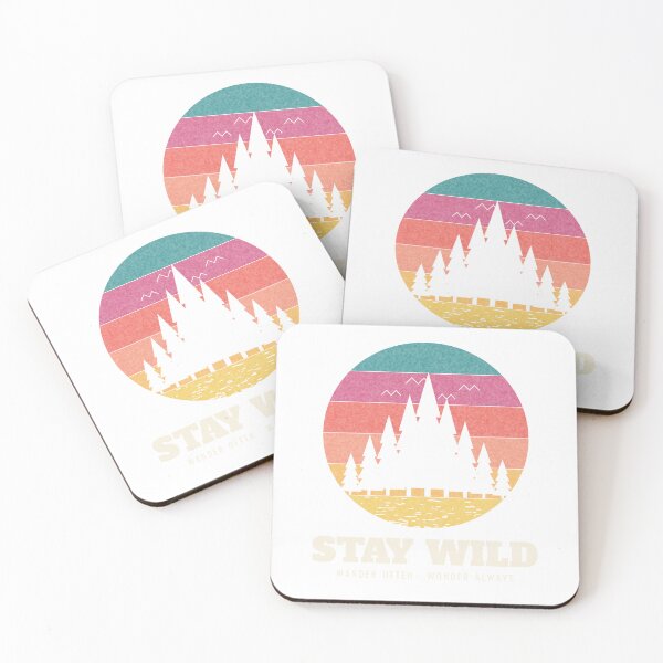 Item preview, Stay Wild — Retro Sunset Forest & Birds Vintage Nature Wanderlust designed and sold by Sithila-Arts.