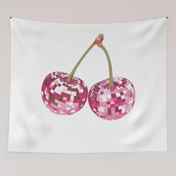 Item preview, Cute Happy Aesthetic Trendy Y2K Pink Cherry Disco Ball Women Girly designed and sold by KristianNes.