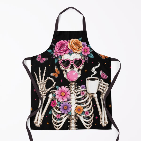 Item preview, Floral Skeleton Coffee Pink Halloween Retr designed and sold by varin-studio.