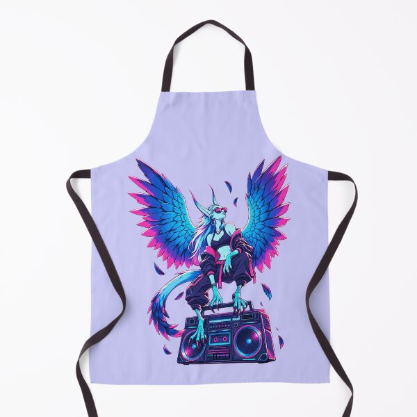 Item preview, Neon Harpy on a Boombox – Synthwave Streetwear Siren designed and sold by KungPowUnicorn.