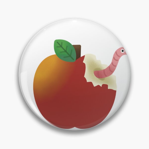 Item preview, Bitten Apple with Worm designed and sold by jadejade-art.