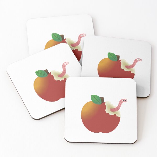 Item preview, Bitten Apple with Worm designed and sold by jadejade-art.
