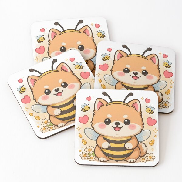 Item preview, Cute Kawaii Pomeranian Dog Bee Costume Stickerอ designed and sold by ChibiPCStudio.