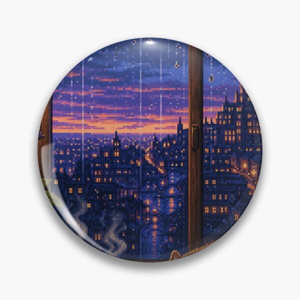 Item preview, Cozy Cafe Pixel Art: Rainy Window Counter designed and sold by bapupa.