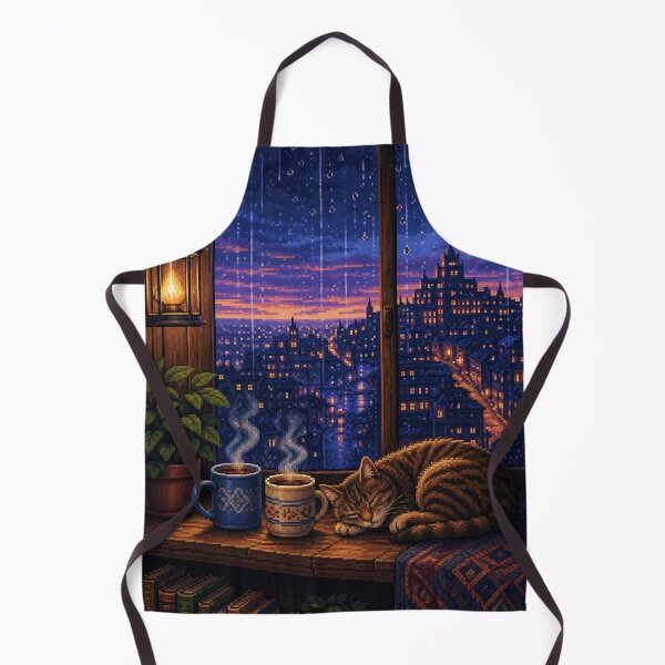 Item preview, Cozy Cafe Pixel Art: Rainy Window Counter designed and sold by bapupa.