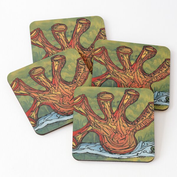 Item preview, Dry Sea Anemone & Terracotta Coral – Outsider Art by Dwaalhaas designed and sold by Dwaalhaas.com.