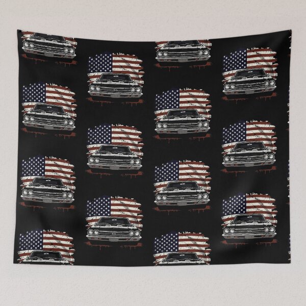 Item preview, Classic American Muscle Car Vintage Distressed US Flag Patriotic designed and sold by JapanAnimeSH2.