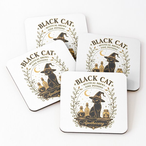 Item preview, Black Cat Mystical Brews Fine Potions Apothecary designed and sold by Tanjaberto.