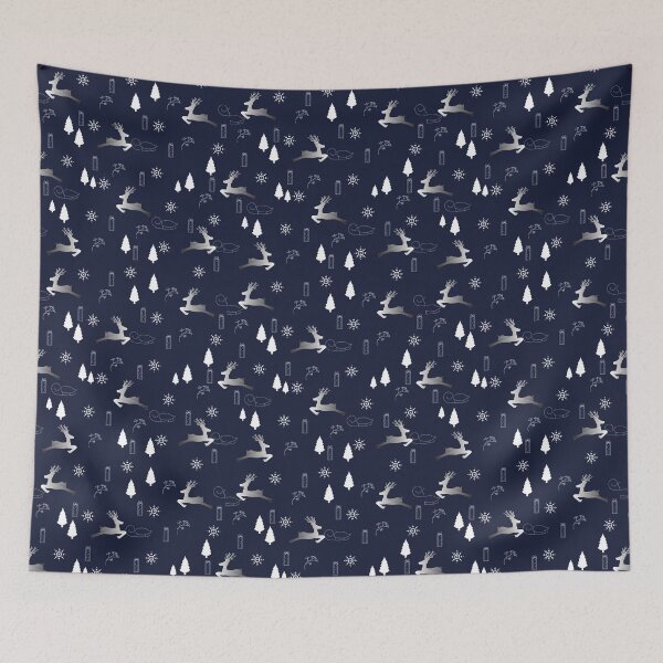 Item preview, Navy Reindeer Christmas Seamless Pattern designed and sold by Zaya_art.