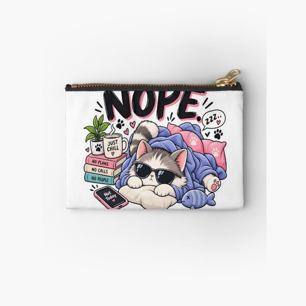 Item preview, Cute Cat NOPE Sticker – Funny Introvert Cat Saying No to People designed and sold by Genzfirevibes.