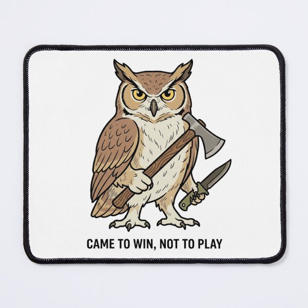 Item preview, Tactical Owl Came To Win Not To Play Funny Great Horned Tomahawk Axe Humor designed and sold by raedattia.