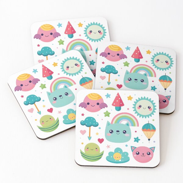 Artikelvorschau, Verspieltes Kawaii-Clipart- und Sticker-Set in Pastellfarben entworfen und verkauft von ornoldpaleko.