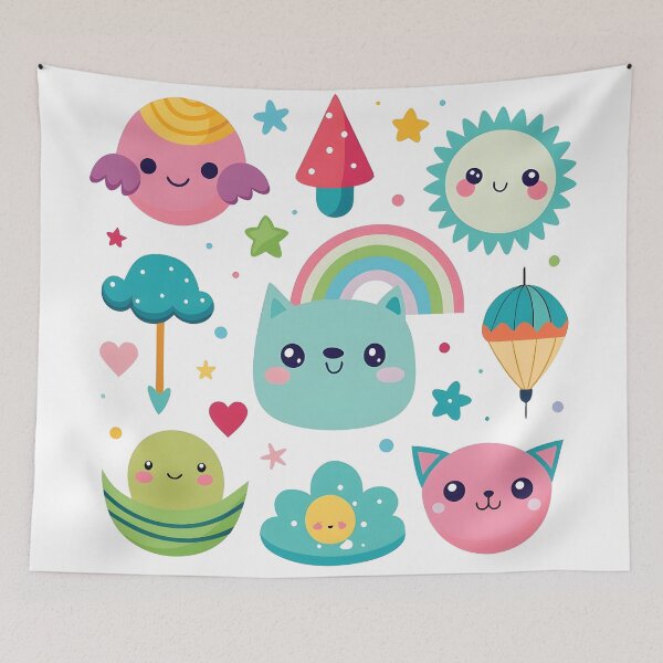 Item preview, Whimsical Pastel Kawaii Clipart and Sticker Set designed and sold by ornoldpaleko.