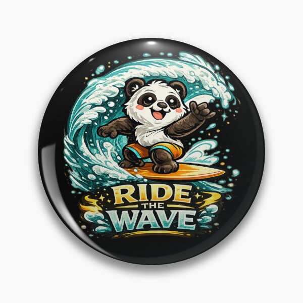 Item preview, Monta la ola: un adorable diseño de panda surfeando. designed and sold by ArtisticHeart21.