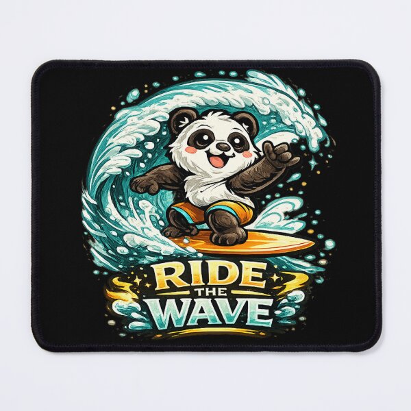 Item preview, Ride the Wave – Cute Panda Surfing Design designed and sold by ArtisticHeart21.