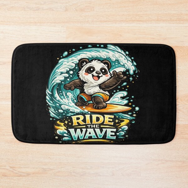 Item preview, Ride the Wave – Cute Panda Surfing Design designed and sold by ArtisticHeart21.