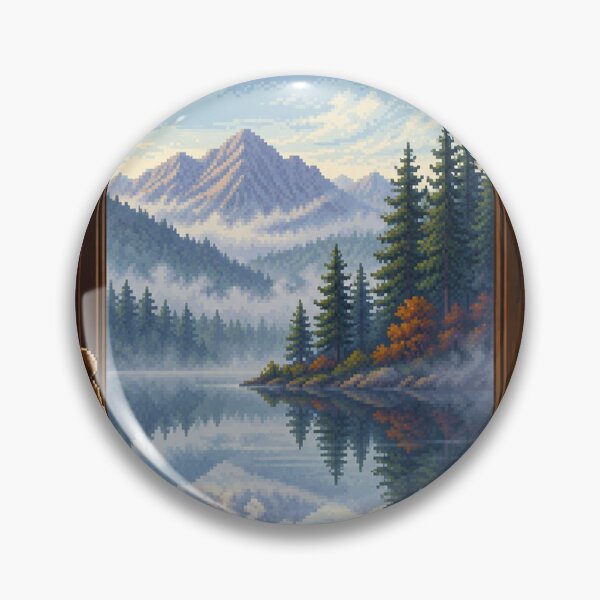 Item preview, Cozy Pixel Art: Mist Lake Cabin designed and sold by bapupa.