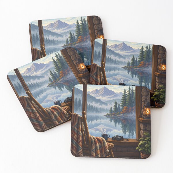 Item preview, Cozy Pixel Art: Mist Lake Cabin designed and sold by bapupa.