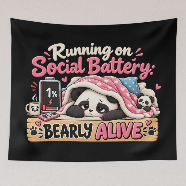 Item preview, Running on Social Battery - Barely Alive designed and sold by Side Quest Co..