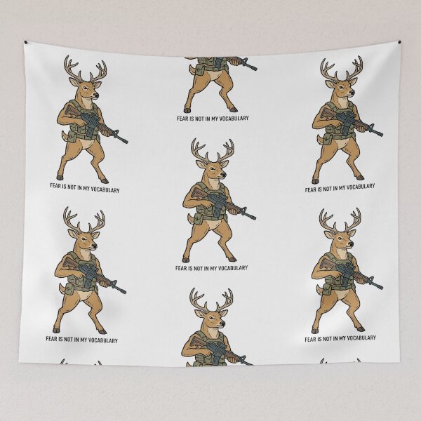 Item preview, Tactical Deer Fear Is Not In My Vocabulary Funny Hunting Buck Gun Humor designed and sold by raedattia.