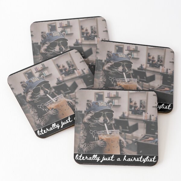Item preview,  Literally Just A Hairstylist Funny Raccoon Iced Coffee Women designed and sold by Altenpendinton.