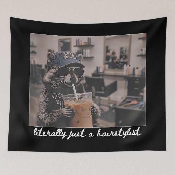 Item preview,  Literally Just A Hairstylist Funny Raccoon Iced Coffee Women designed and sold by Altenpendinton.