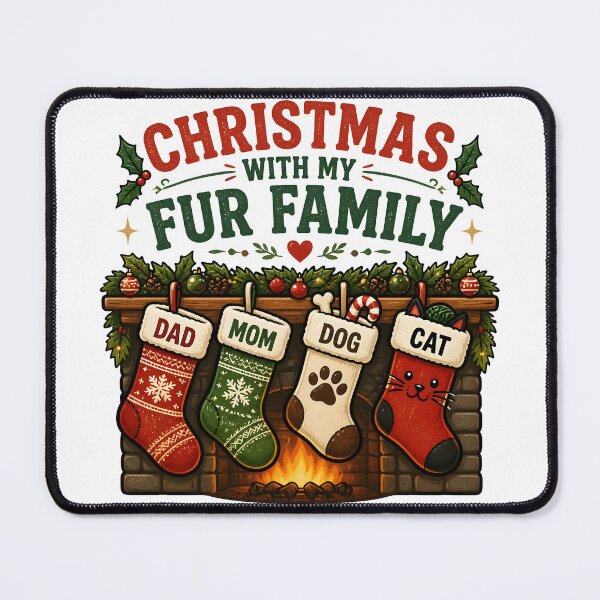 Item preview, Christmas With My Fur Family Dog Cat Family Stockings Design designed and sold by KristenosNehk.