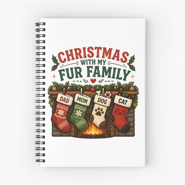 Item preview, Christmas With My Fur Family Dog Cat Family Stockings Design designed and sold by KristenosNehk.